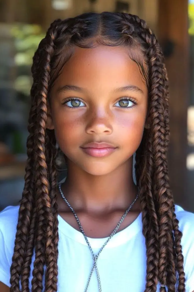 28 Trendy Kids Cornrow Hairstyles 3 1.Bold Boho Cornrows: The Free-Spirit Vibe
