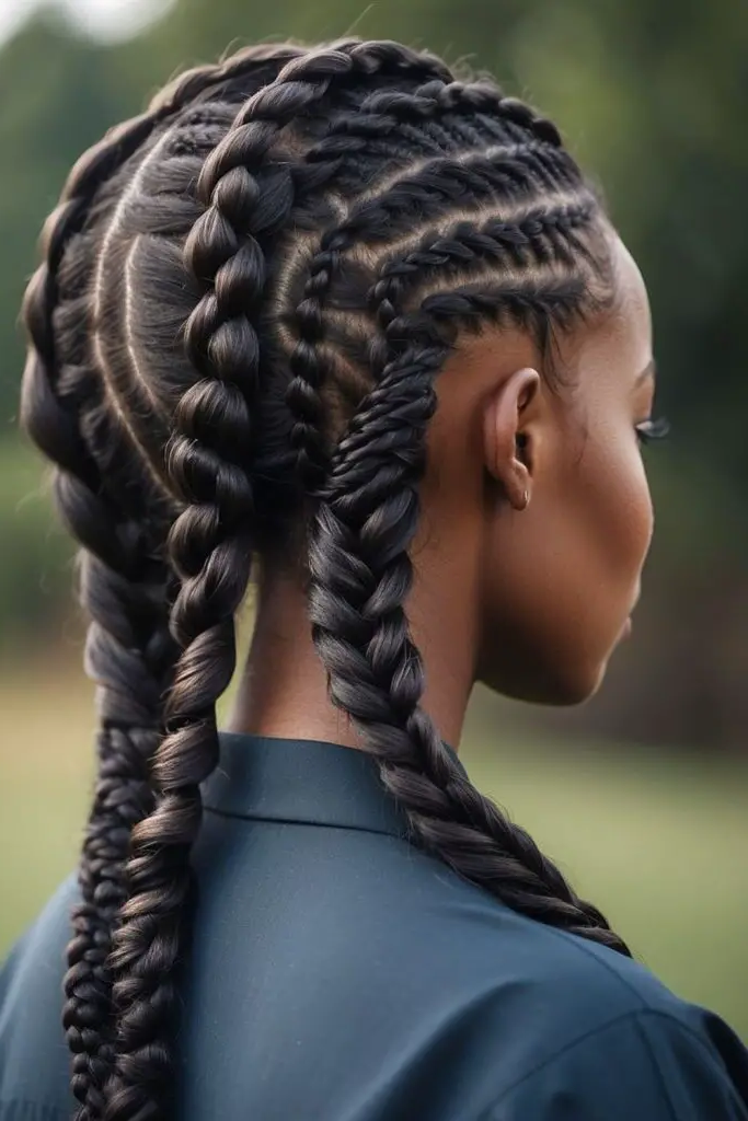 27 Best Big Cornrows Hairstyles 3 1. Crowned Majesty Cornrows