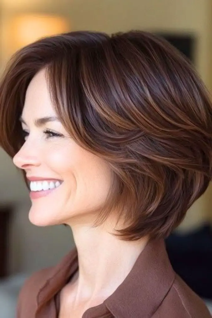 28 Best Feathered Layered Hairstyles 3 1. Feathered Bob: Short & Chic