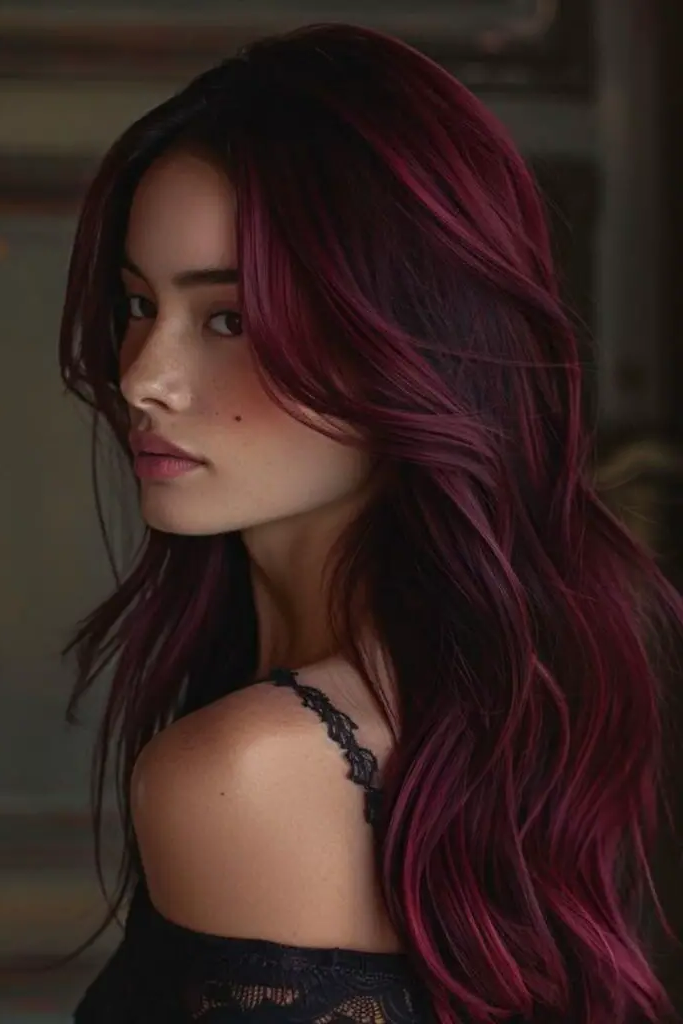 29 Dark Cherry Coke Hair Color Ideas 3 1. Midnight Fizz Explosion