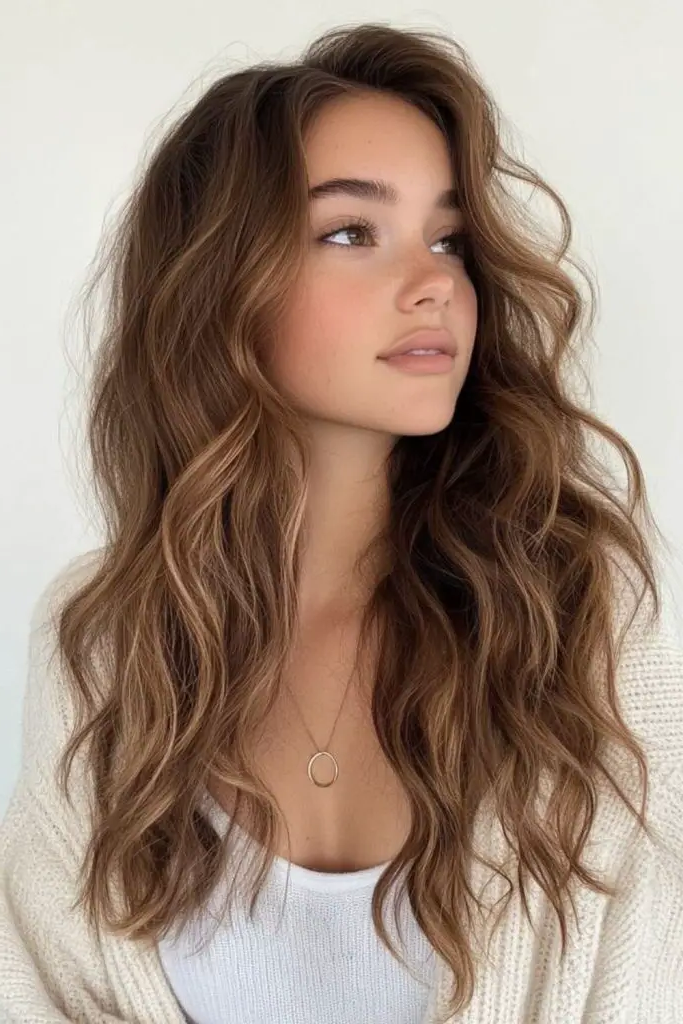 29 Wavy Layered Haircuts 3 1. Ocean Breeze Cascades