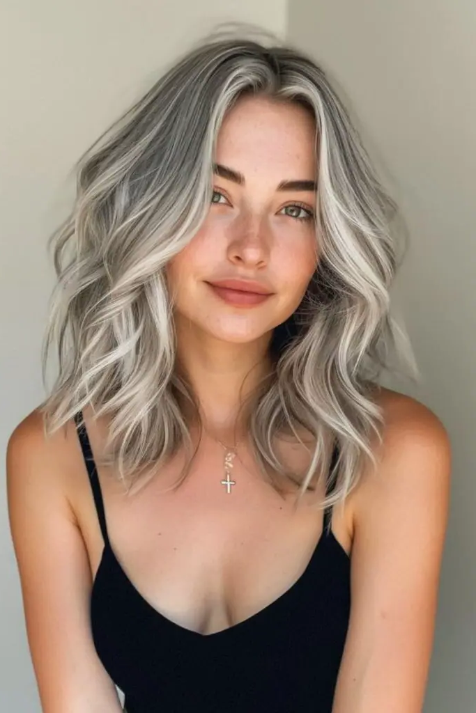 29 Grey Blonde Hair Ashy Highlights 3 1. Silver Storm Surge