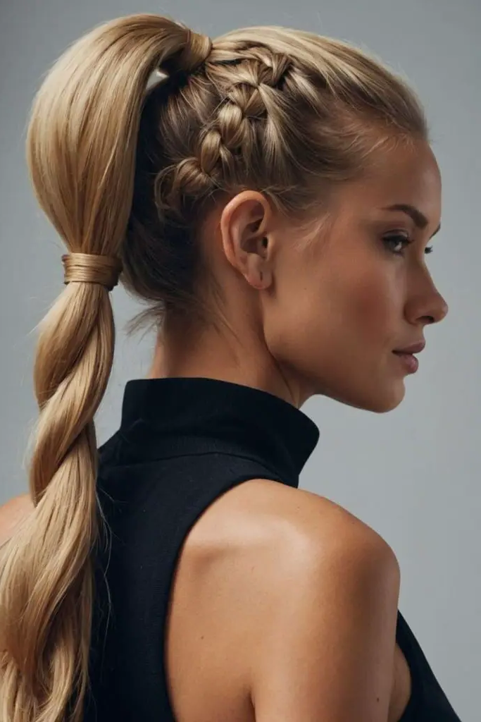28 Best Volleyball Hairstyles Easy 3 1. Twisted Power Pony