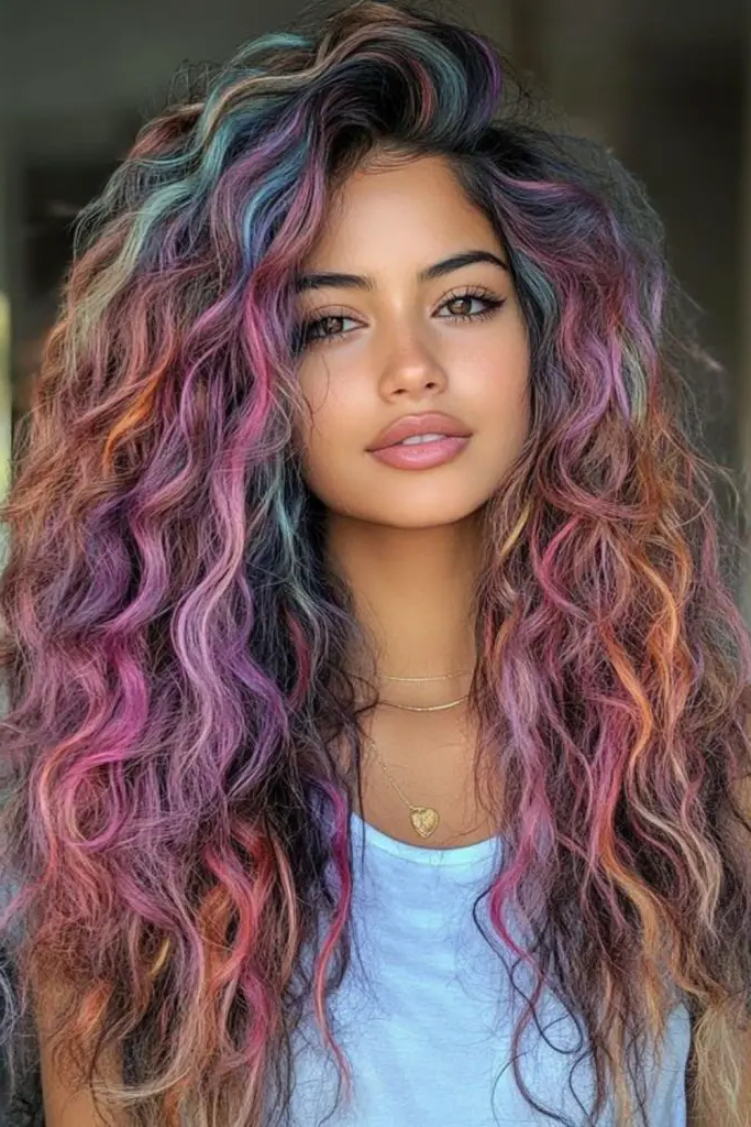 27 Easy Latina Hairstyles 3 1. Vibrant Curls with a Side Part