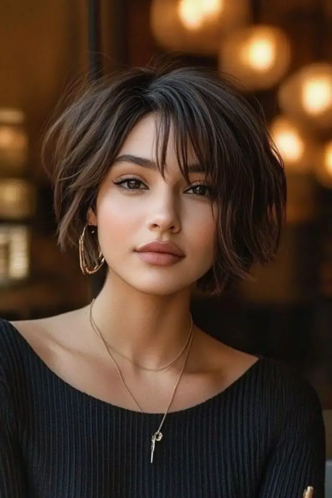 1. Voluminous Cascade Bob