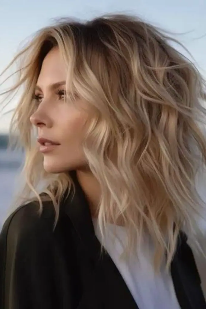 30 Stunning Medium Shag Hairstyles 3 1. Whimsical Wave Cascade