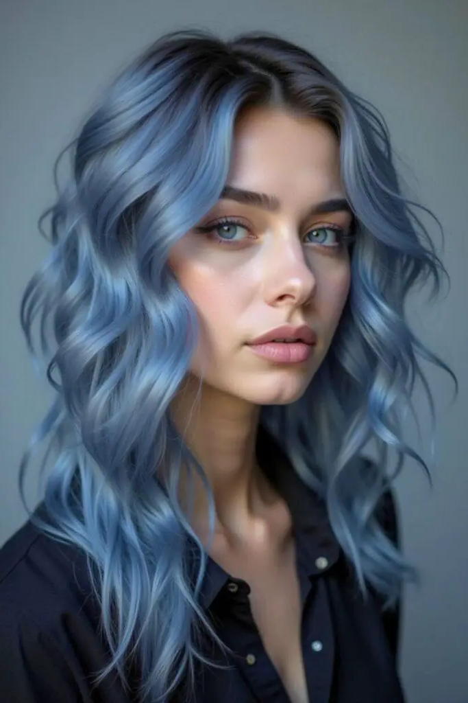 28 Best Spring Hair Color Trends 2025 12 10. Azure Dusk Waves