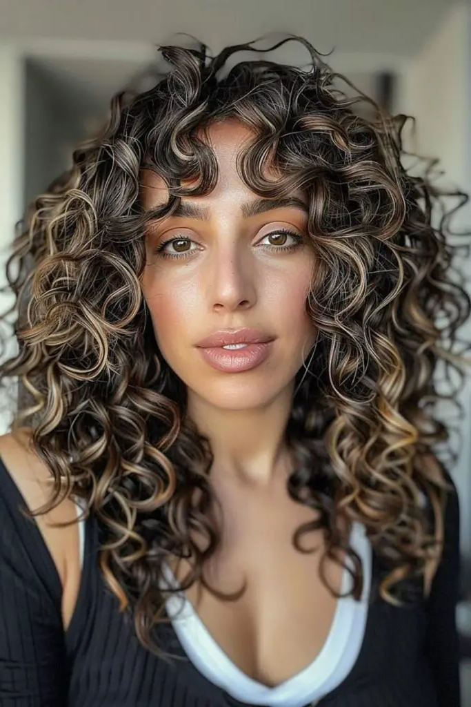 28 Stunning Medium Curly Haircuts 11 10. Celestial Spiral Crown