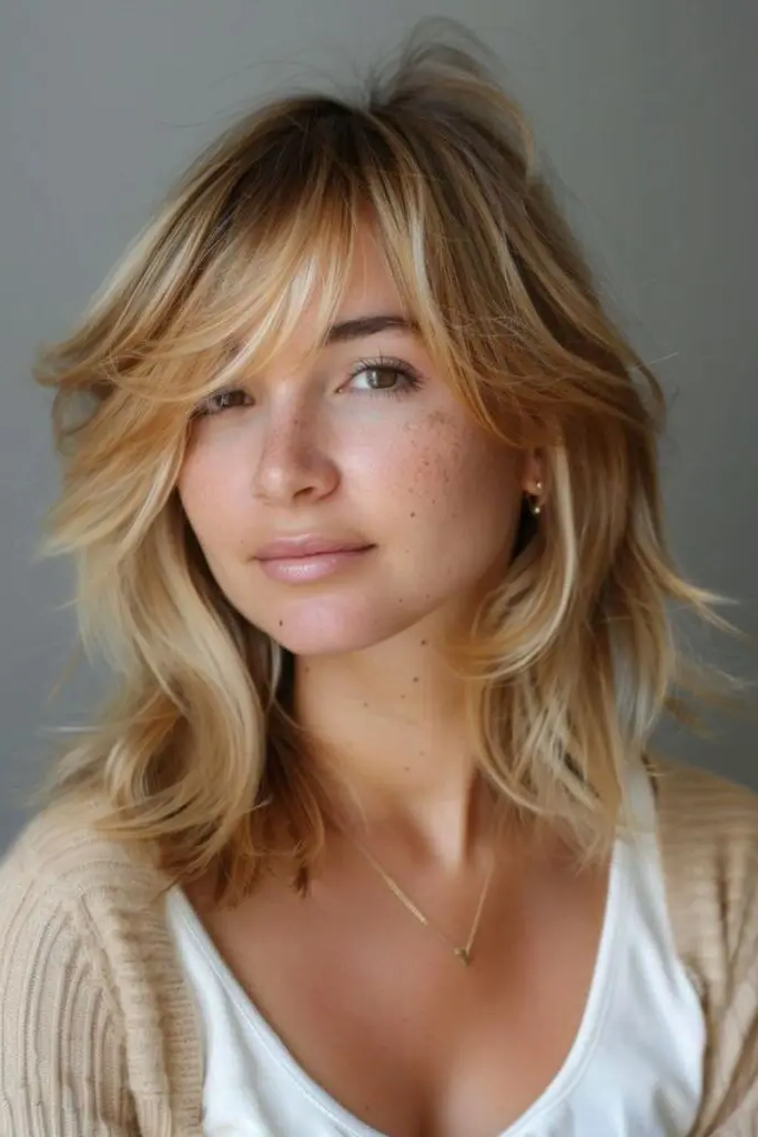27 Super-Cute Blonde Medium Length Hair Ideas 12 10. Dainty Butter Blonde Bob