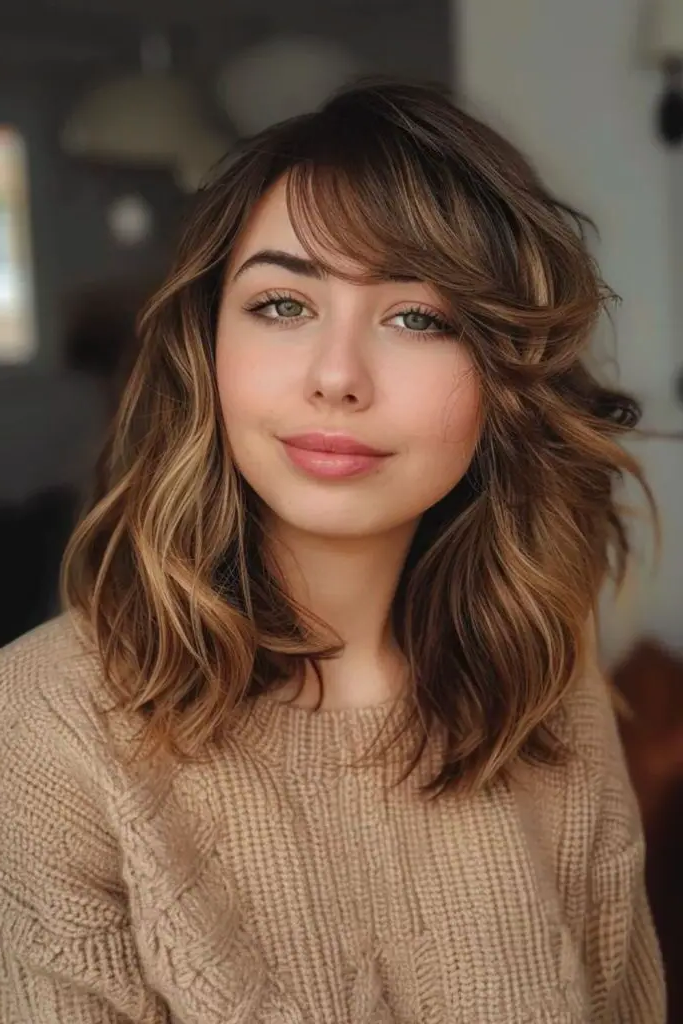 28 Best Hair for Round Face Shape Ideas 12 10. Deep Side Part Glamour