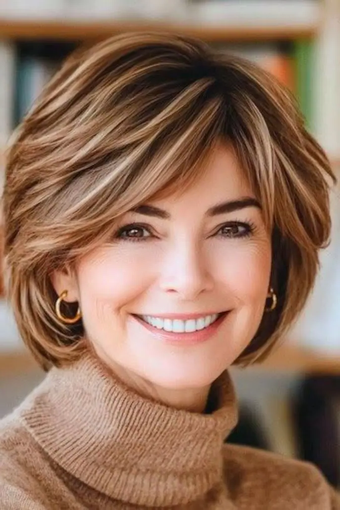 28 Best Feathered Layered Hairstyles 12 10. Feathered A-Line Bob: Sharp & Sleek
