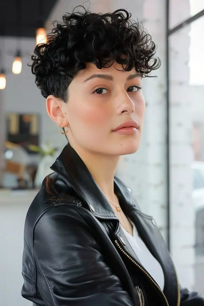 28 Stunning Curly Pixie Hairstyles 12 10. Midnight Storm Surge