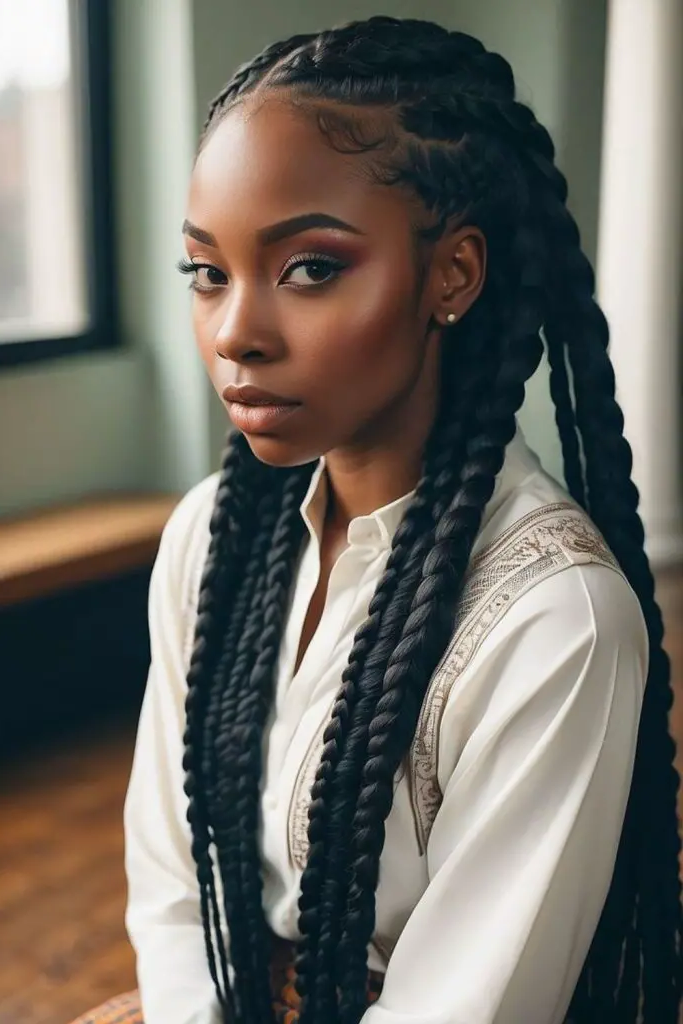 27 Best Big Cornrows Hairstyles 12 10. Multi-Dimensional Rows