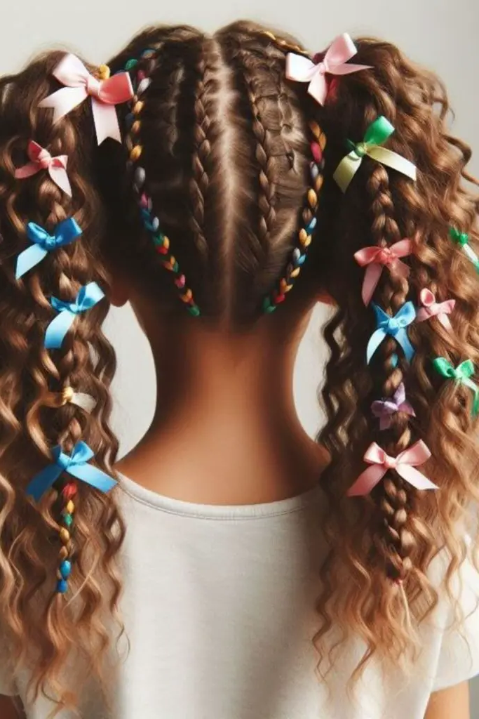 27 Cutest Toddler Beaded Hairstyles for Kids 12 10. Rainbow Bubble Beaded Braids