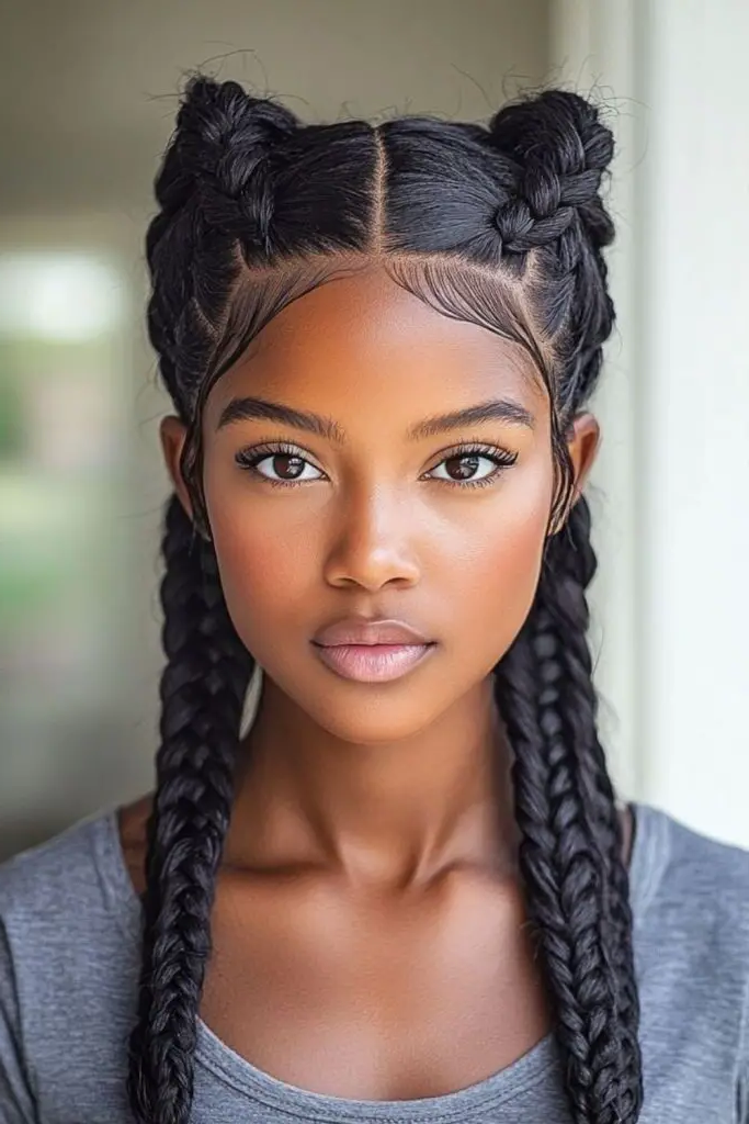 28 Best Lace Frontal Hairstyles 13 11.Elegant Dutch Braids