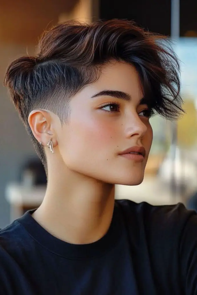 28 Super Short Pixie Cuts Inspirations 13 11. Asymmetrical Sharpness