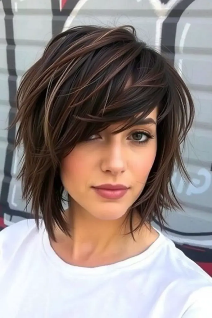 28 Best Choppy Layered Bob Hairstyles 13 11. Boldly Unstructured Cascade