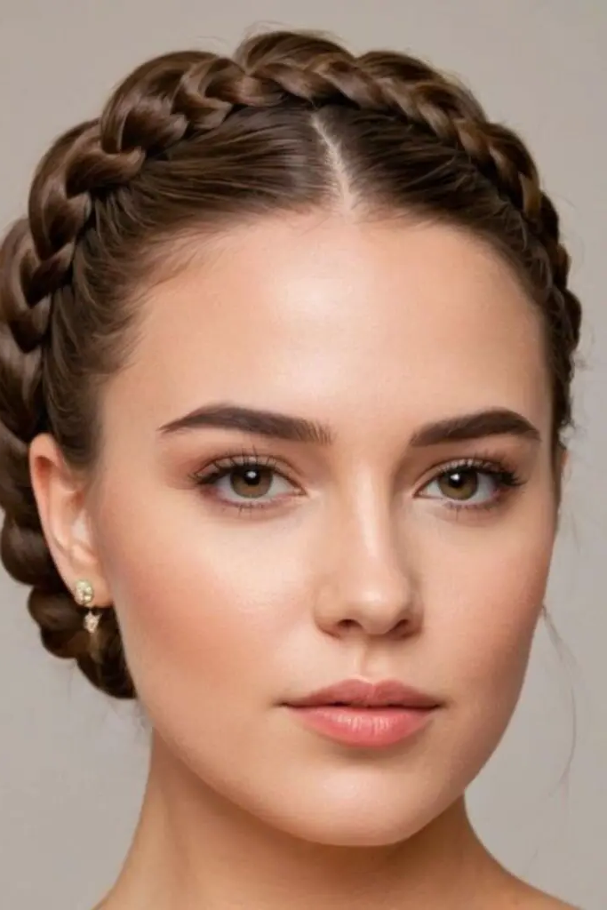 29 Cute Slick Hairstyles 13 11. Braided Halo Crown