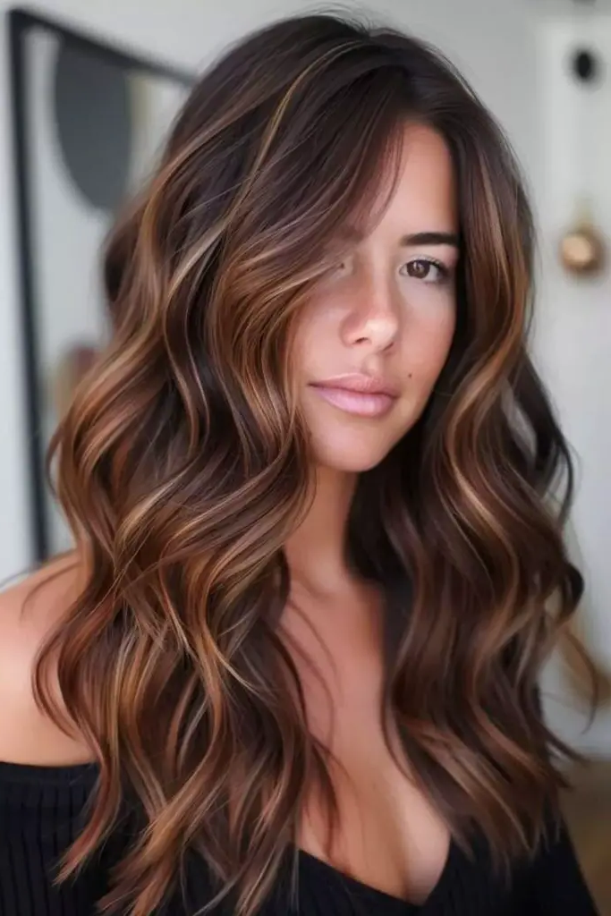 29 Stunning Summer Hair Color for Brunettes 13 11. Caramelized Chestnut Charm