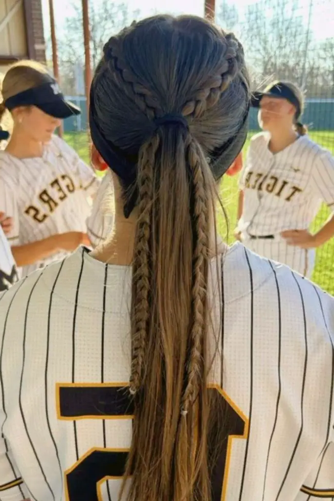 28 Best Volleyball Hairstyles Easy 12 11. Crisscrossed Strength Braids