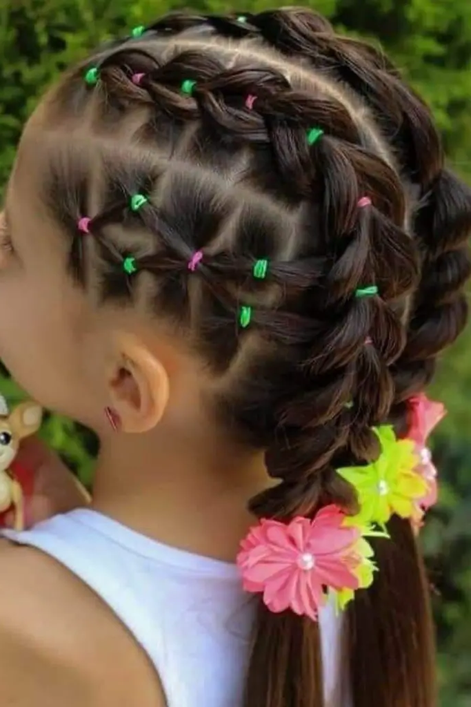 27 Cutest Toddler Beaded Hairstyles for Kids 13 11. Elegant Low Beaded Ponytail