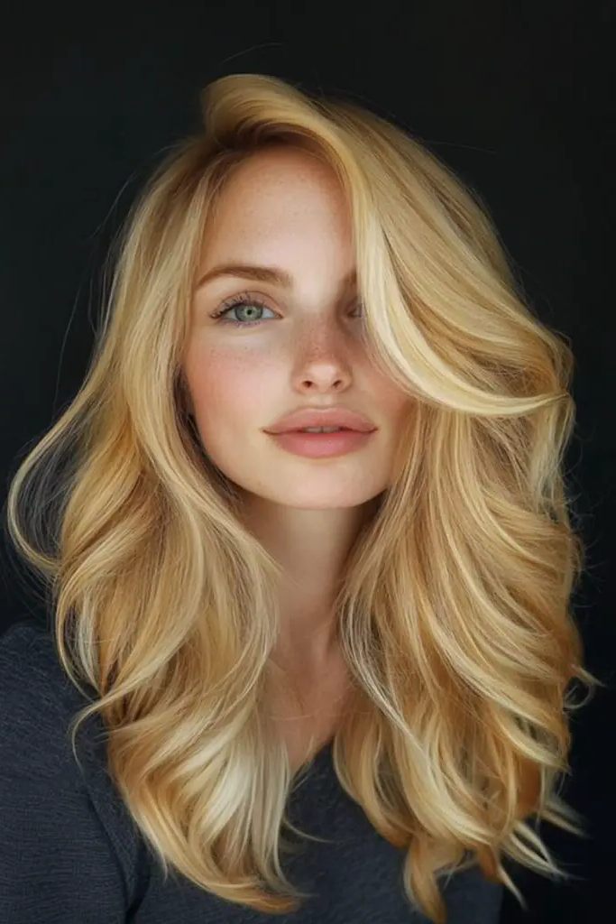27 Super-Cute Blonde Medium Length Hair Ideas 13 11. Golden Hour Soft Waves