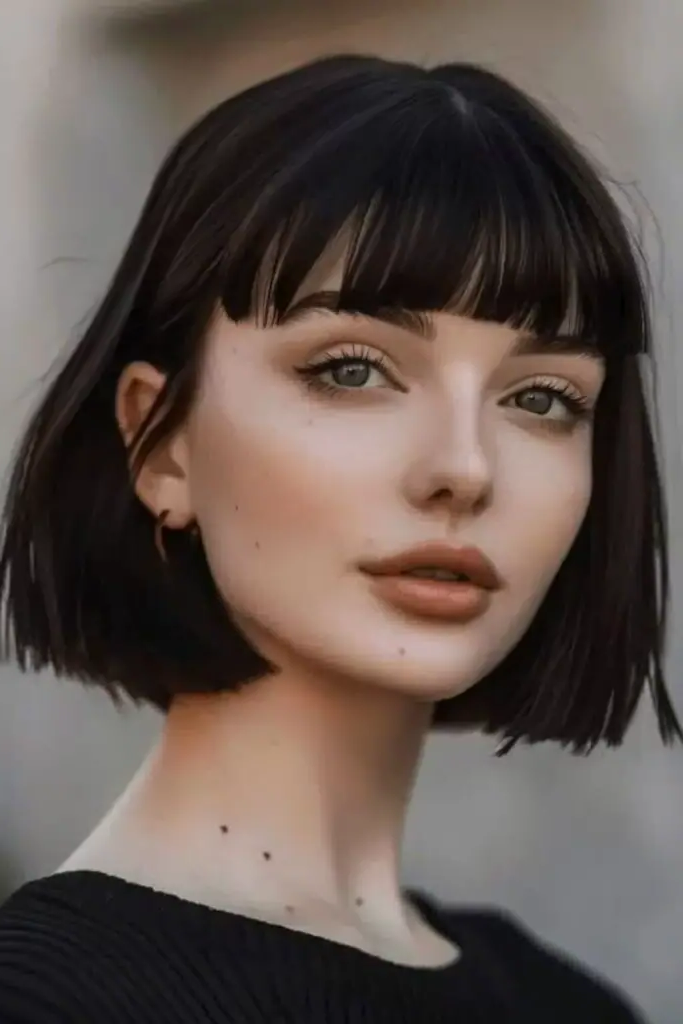 29 Gorgeous Bob Hairstyles with Bangs 13 11. Goth Noir Bob