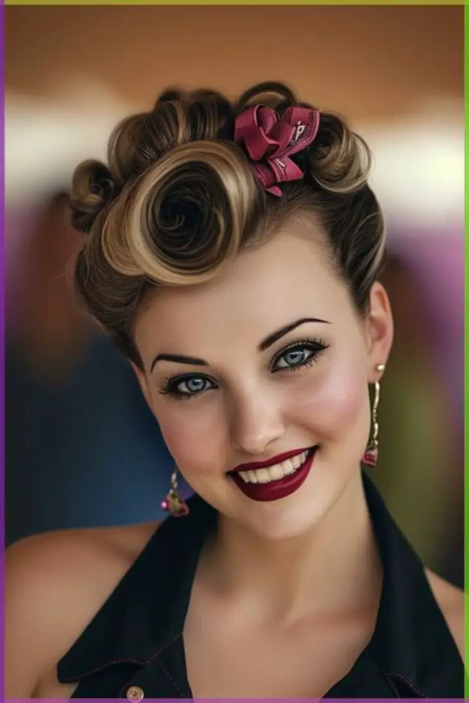 11. Retro Glam Victory Rolls