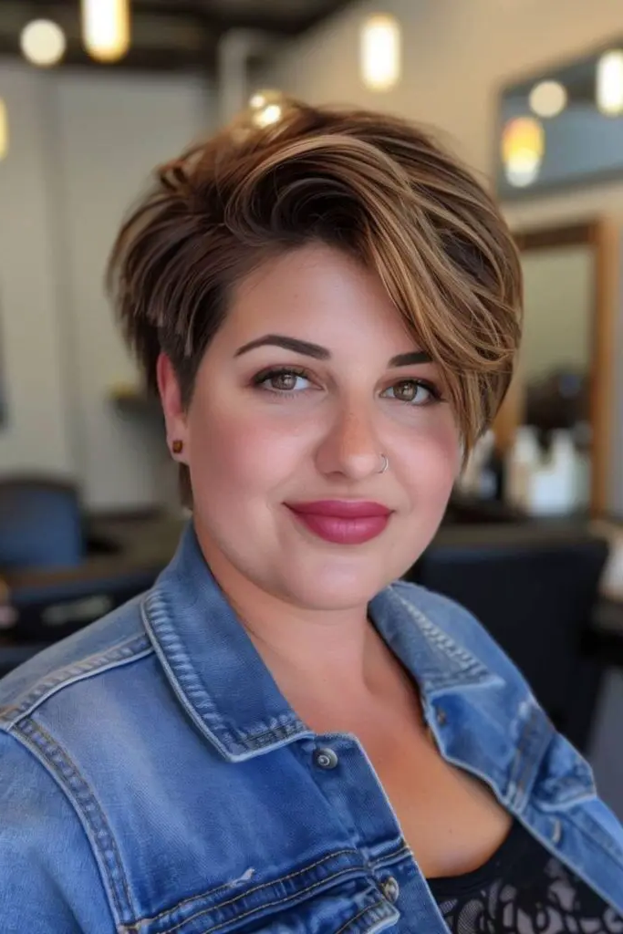 27 Gorgeous Haircuts for Round Chubby Faces 13 11. Slicked-Back Modern Undercut
