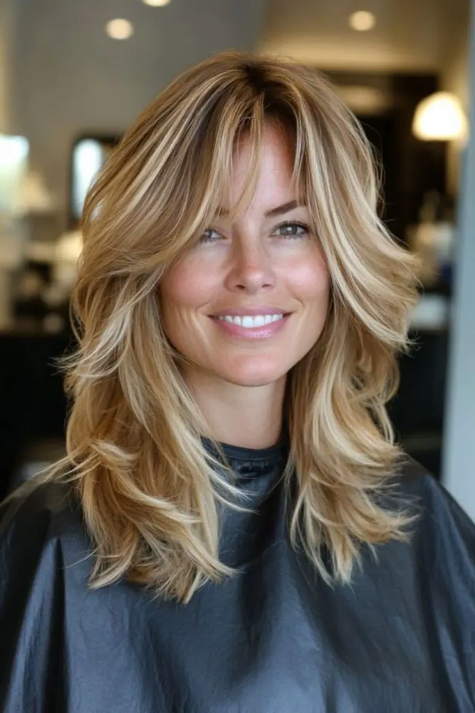 28 Best Volume Haircut for Thin Hair Ideas 13 11. Softly Layered Fringe Focus