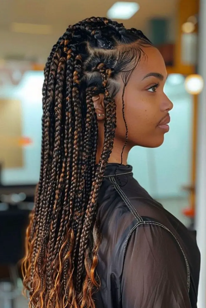 27 Best Big Cornrows Hairstyles 13 11. Starburst Pattern Braids