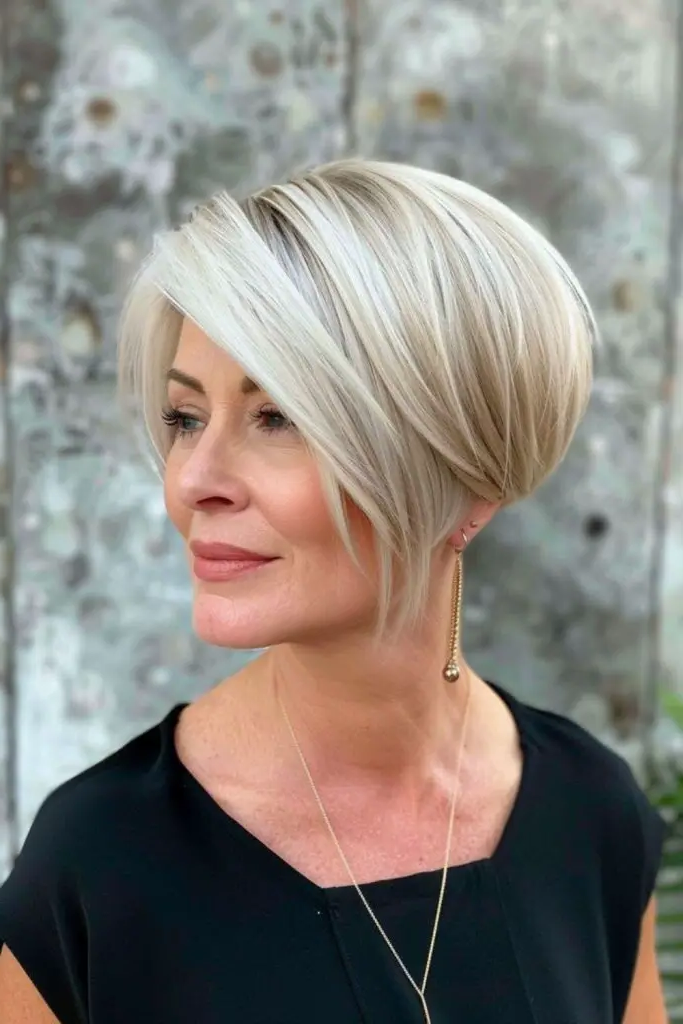 29 Best Bobs for Thin Hair Older Women Ideas 14 12. Asymmetrical Bob