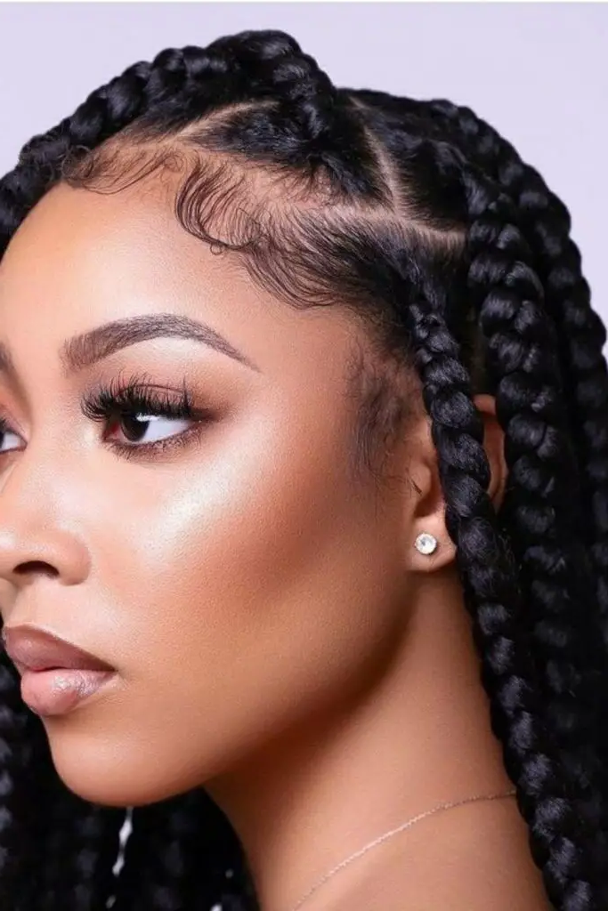 27 Best Big Cornrows Hairstyles 14 12. Boxed-in Rows