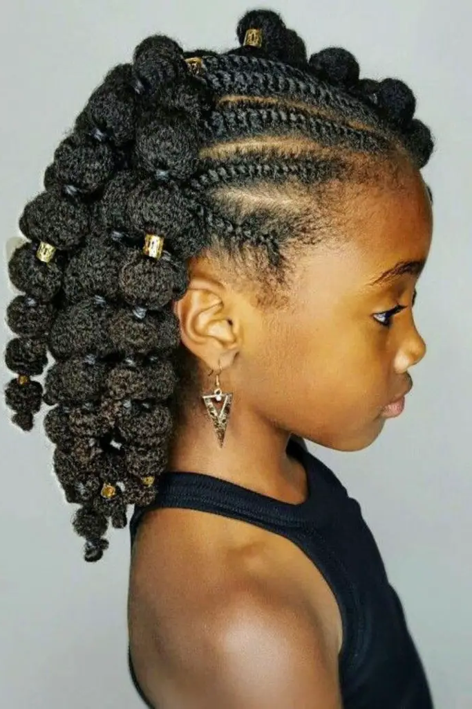 28 Trendy Kids Cornrow Hairstyles 14 12. Bubble Braids: Puffed Up Fun