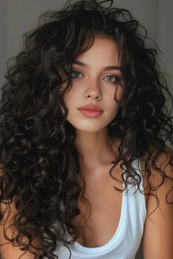 29 Wavy Layered Haircuts 13 12. Celestial Curl Veil