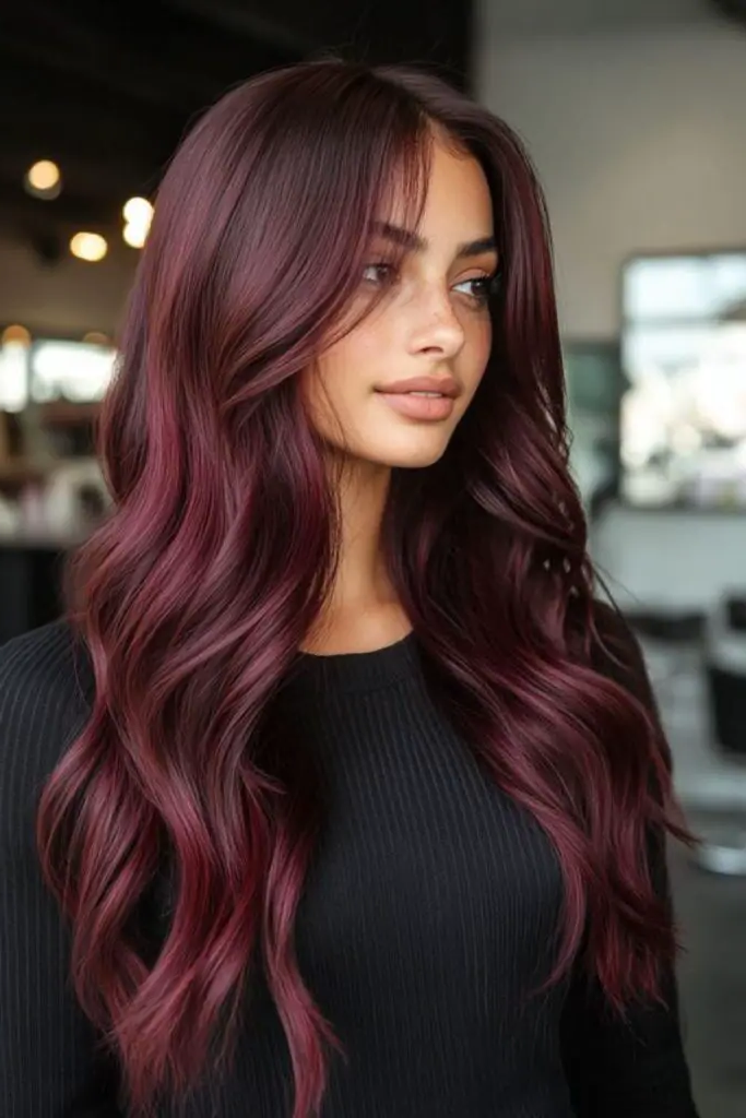 29 Dark Cherry Coke Hair Color Ideas 14 12. Cherry Mocha Veil