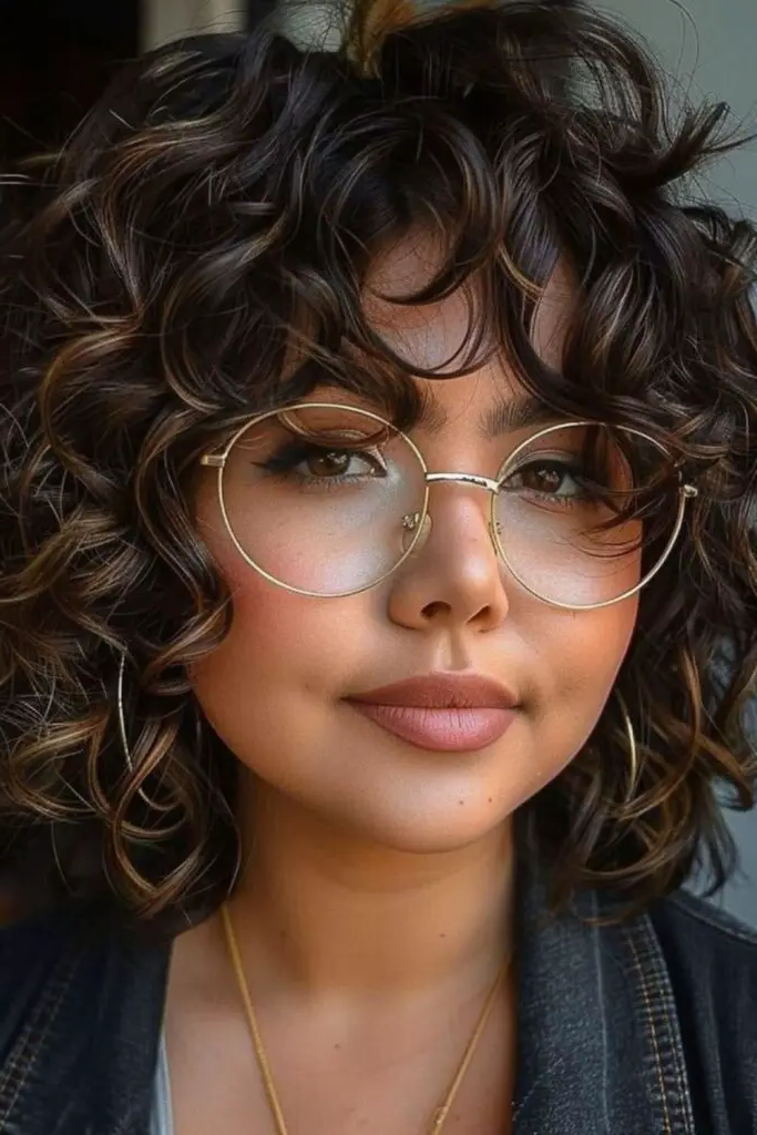 27 Gorgeous Haircuts for Round Chubby Faces 14 12. Curled Bob with Bangs
