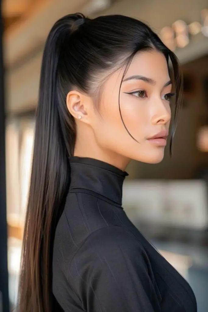 27 Stunning Turtle Neck Hairstyles 14 12. High Ponytail Adding Lift Above Collars