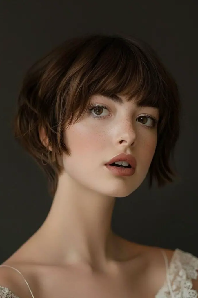 29 Gorgeous Bob Hairstyles with Bangs 14 12. Playful Pixie Bob