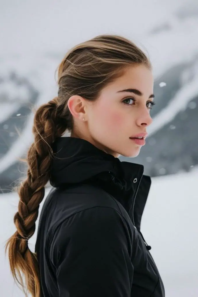 27 Best Winter Hair Braid Ideas 14 12. Polar Plait Ponytail