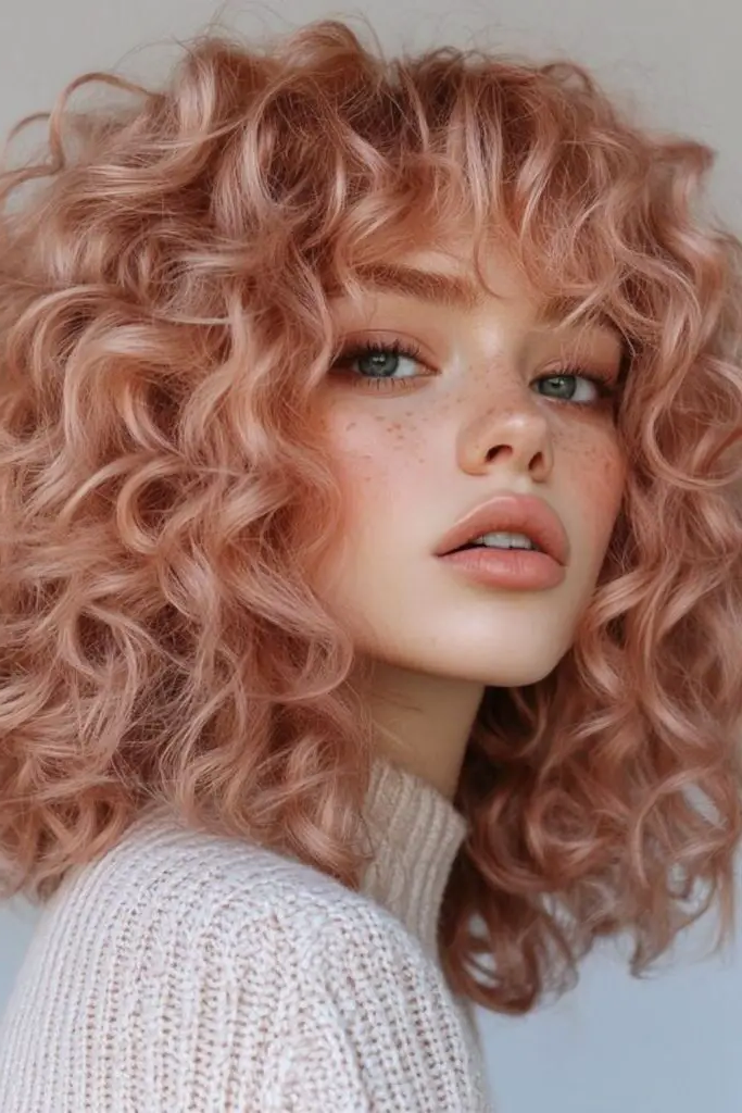 28 Beautiful Deep Wave Hairstyles 14 12. Rose Gold Ripples