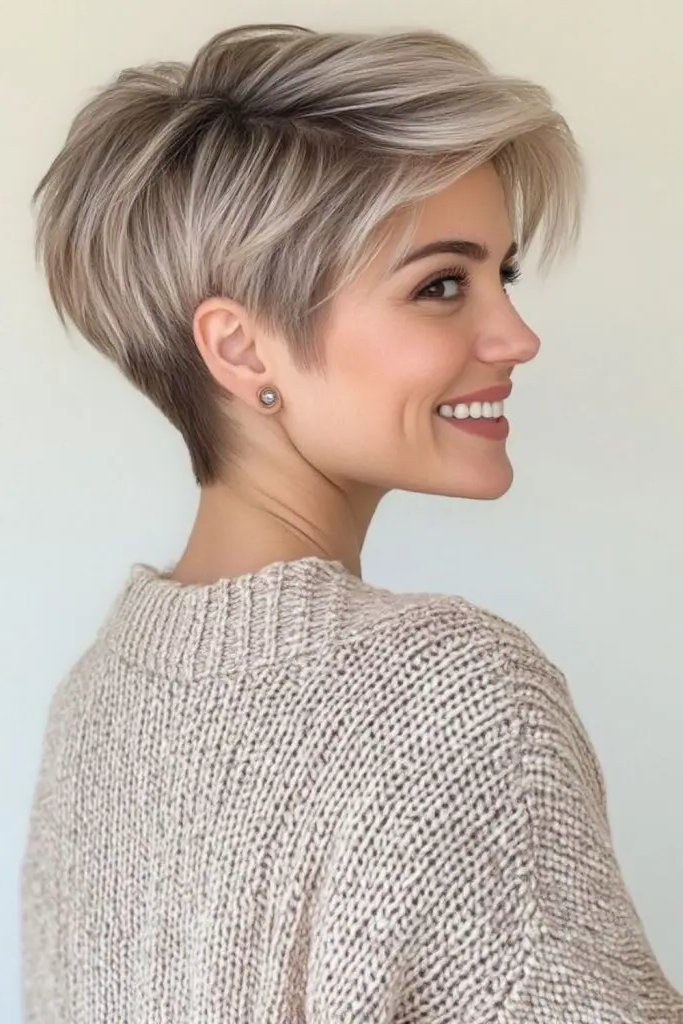28 Best Short Asymmetrical Hairstyles 14 12. Slicked-Back Asymmetrical Style