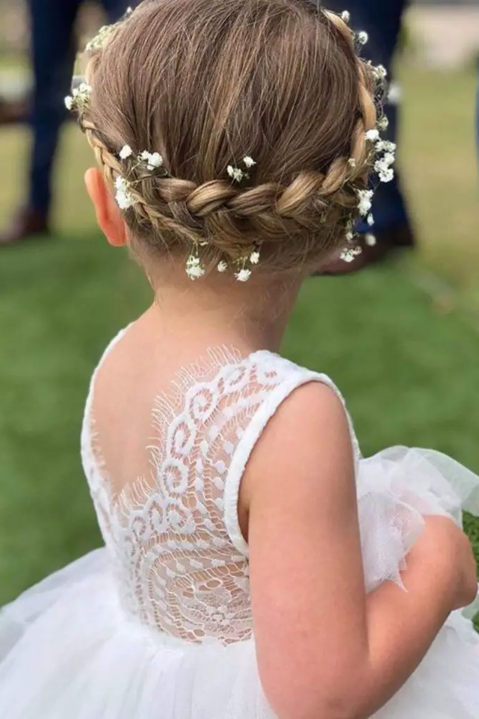 29 Cute Toddler Braids Hair Ideas 14 12. Spiral Braided Crown