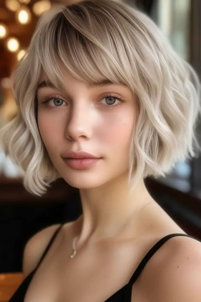 27 Blonde Bob with Fringe Hairstyles 15 13. Buttercream Cloud Bob