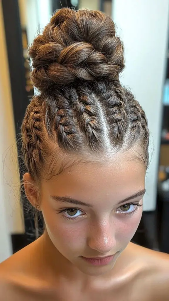 29 New Braided Hairstyles 15 13. Dutch Braid High Bun