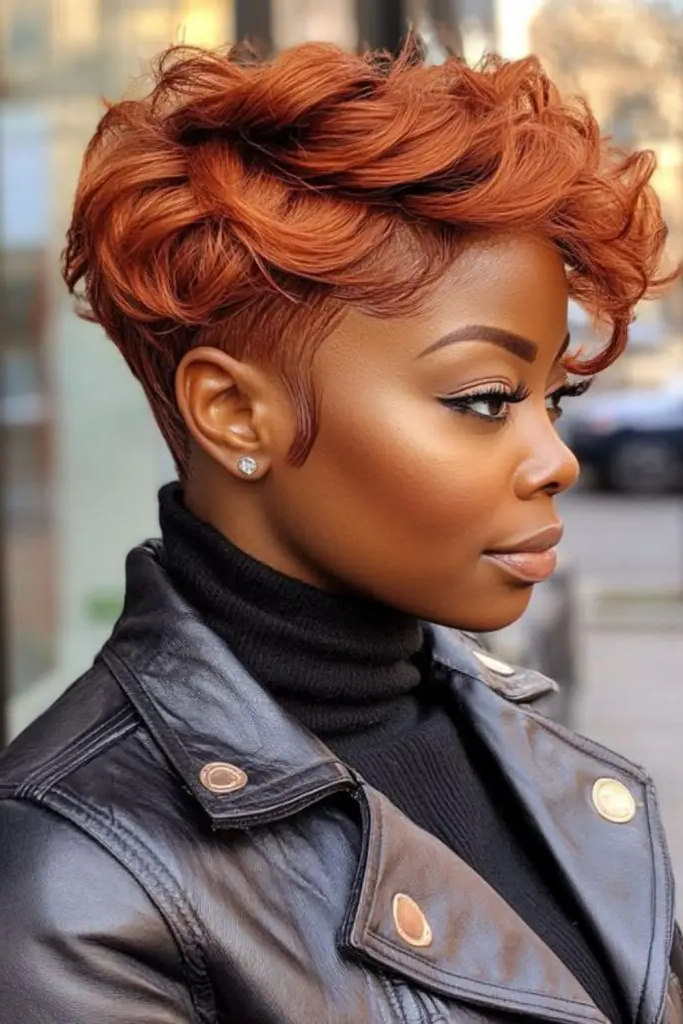 29 Best Black Baddies Hairstyles to Try 14 13. Fierce Auburn Frohawk
