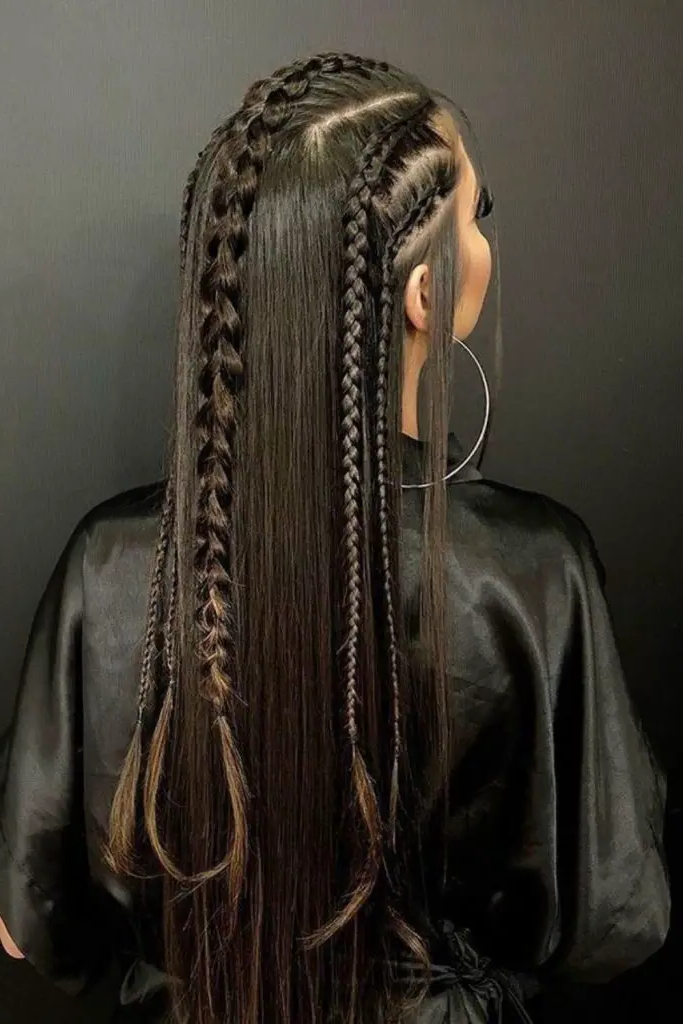 27 Best Winter Hair Braid Ideas 15 13. Glacial Peekaboo Braids