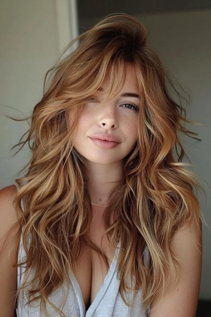 28 Best Long Haircuts with Layers 15 13. Long Shaggy Layers with Bold Highlights