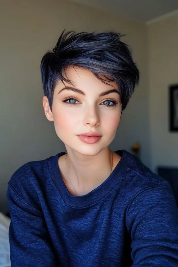 28 Super Short Pixie Cuts Inspirations 15 13. Midnight Shadow Crop