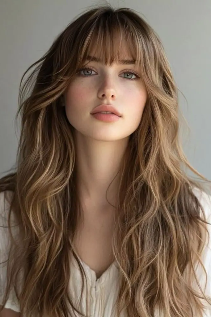 27 Long Layered Haircuts with Face Framing 15 13. Star-Dusted Layers